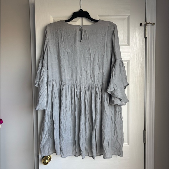 Umgee Gray Long Sleeve Dress with Floral Embroidery - Picture 3 of 3
